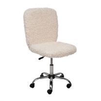 Кресло поворотное Fluffy, светло-бежевый, искусственный мех фотография
