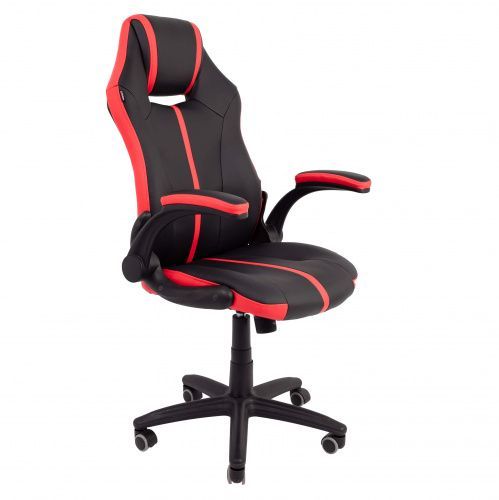 картинка Кресло поворотное Fenix, красный + черный, экокожа