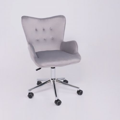 картинка Кресло поворотное Bella, серый, велюр