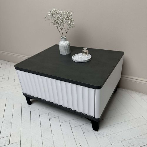 картинка Стол-консоль Royal-5001, белый + металл бруклин, мдф пленочный + лдсп