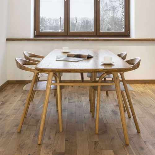 картинка Стол Тайфун, дуб натуральный с бесцветным покрытием, массив дуба