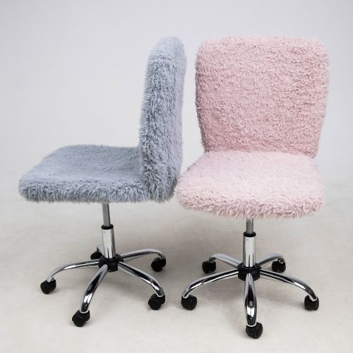 картинка Кресло поворотное Fluffy, серый, искусственный мех