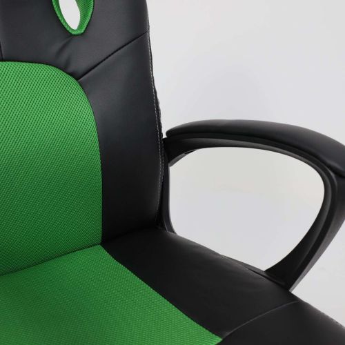 картинка Кресло поворотное Flaviy, черный/серый/салатовый, ткань