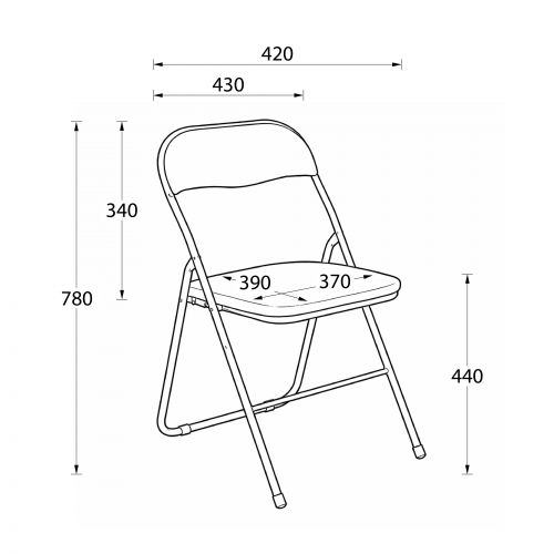 картинка Стул складной JAKE, ECONOM, кожзам, чёрный