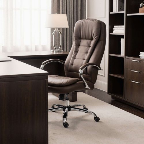 картинка Кресло поворотное Richard New, коричневый, экокожа