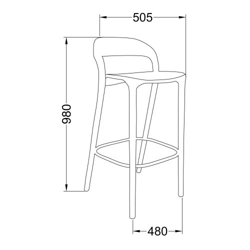 картинка Стул барный Мэри, дуб натуральный коньяк, массив дуба