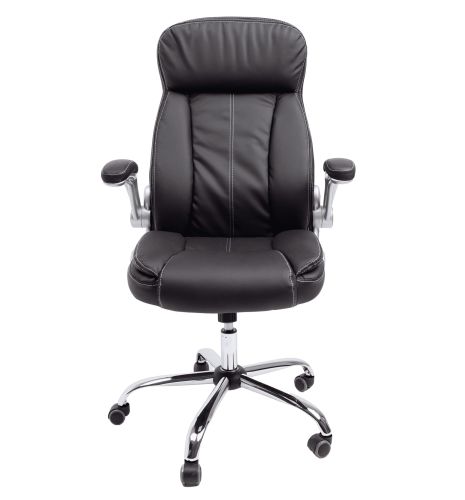 картинка Кресло поворотное Bond, черный с белой прострочкой, экокожа