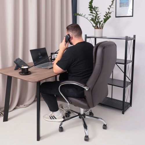 картинка Кресло поворотное Richard New, коричневый, экокожа