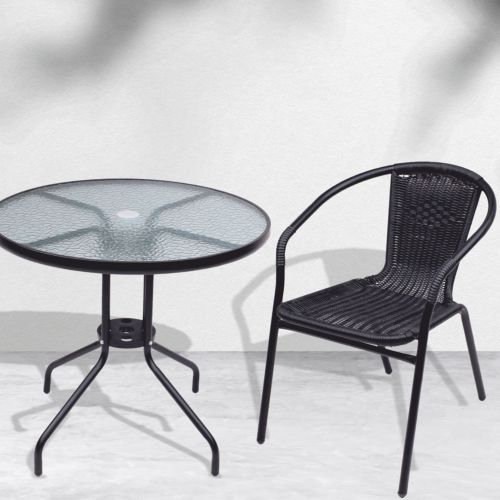 картинка Кресло садовое VERONA, PP, ротанг -черный/сталь-черная