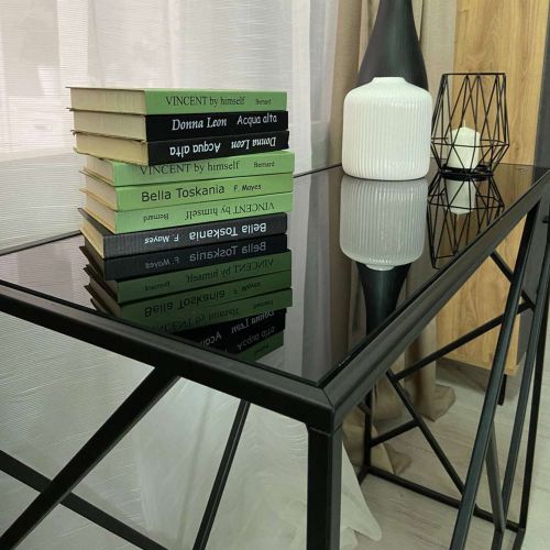 картинка Стол-консоль Грация, черный, стекло триплекс, цвет каркаса черный