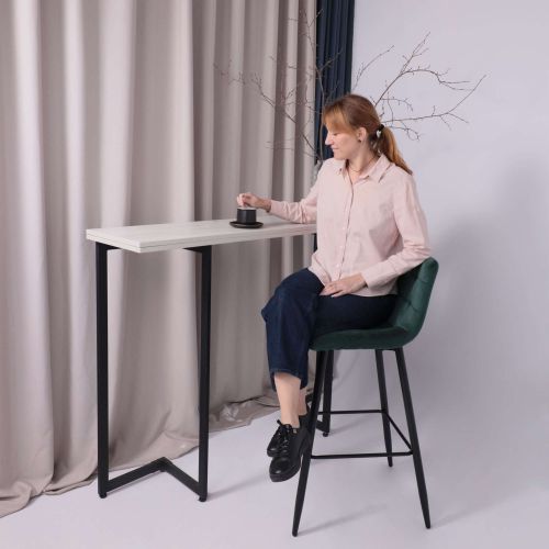 картинка Стул барный Stella, зеленый, велюр