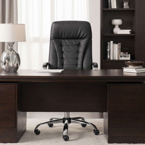 картинка Кресло поворотное Richard New, чёрный, экокожа