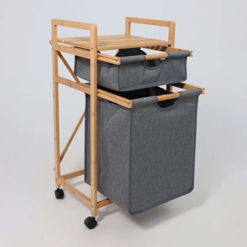 картинка Стойка для белья LAVENDER  бамбук+серый