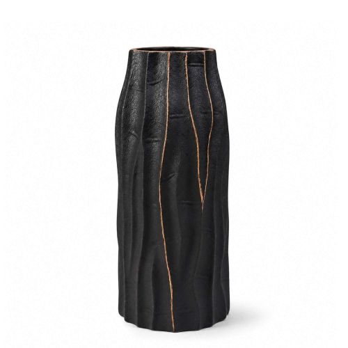 картинка Ваза керамическая WOOD, черный, 10,5*10,5*24см