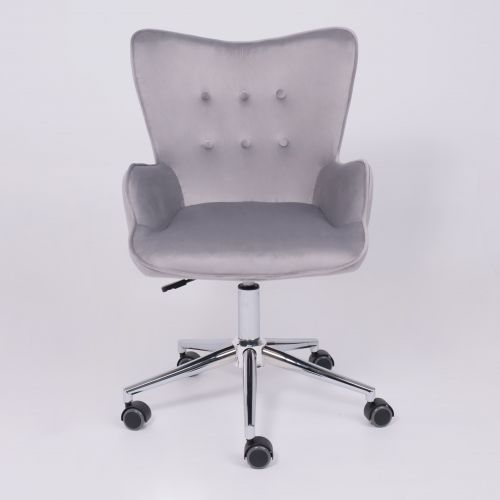 картинка Кресло поворотное Bella, серый, велюр