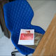 картинка Кресло поворотное Delfin, синий, экокожа