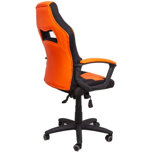 картинка Кресло поворотное Tiger, оранжевый + черный, экокожа