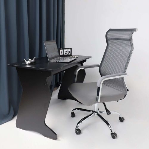 картинка Кресло поворотное Grid, серый, армированная сетка