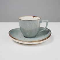 Кофейная чашка с блюдцем VITAL, фарфор, голубой, 80мл фотография