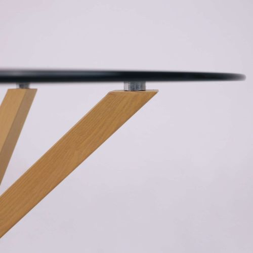 картинка Стол DOLCE NEW, d 120*75, (стекло/дуб натуральный)