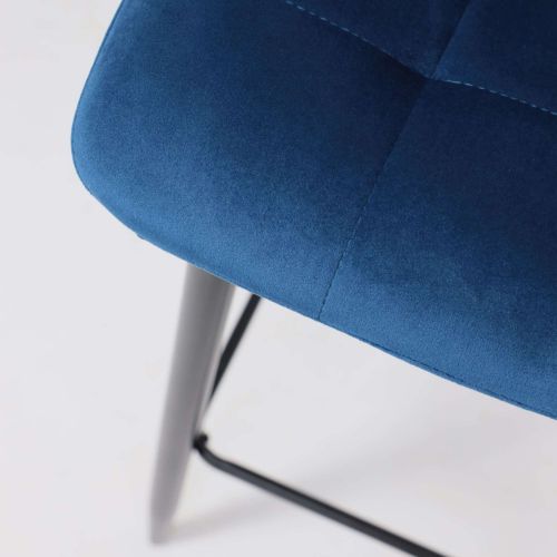 картинка Стул барный Stella, синий, велюр