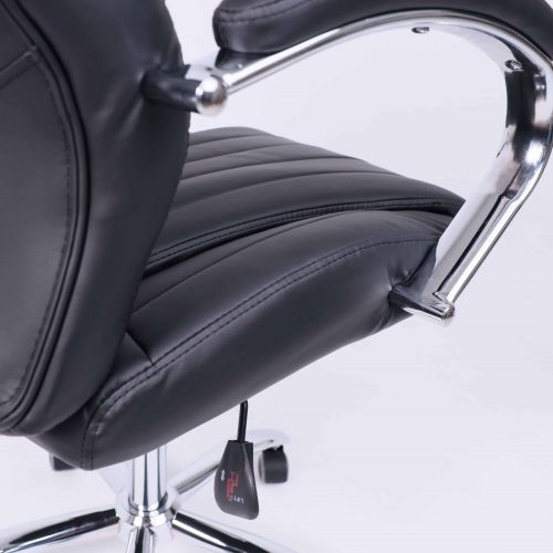 картинка Кресло поворотное MASTIF, натуральная кожа, черный