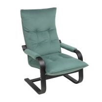 Кресло-качалка Leset Форест, мятный, велюр, цвет каркаса венге фотография