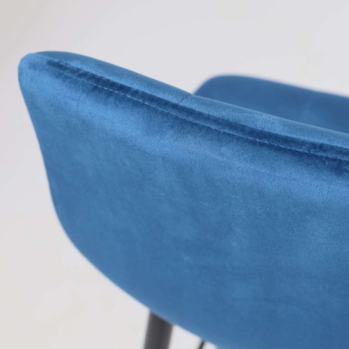 картинка Стул барный Stella, синий, велюр