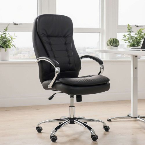 картинка Кресло поворотное Richard New, чёрный, экокожа