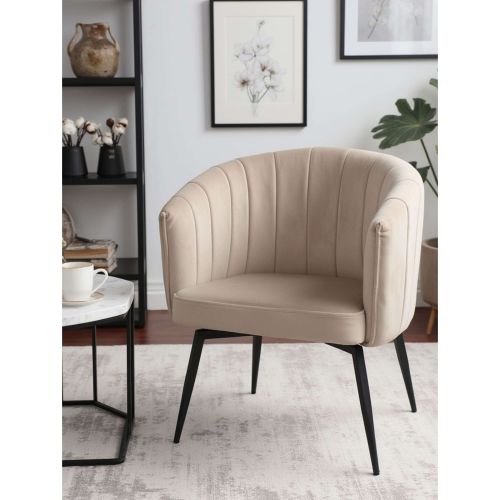 картинка Кресло MELON, поворотное, бежевый велюр/черный