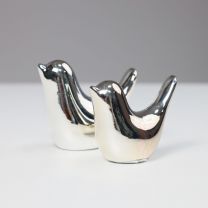 Статуэтки декоративные BIRDS, 2 шт, серебро фотография