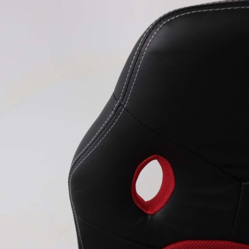 картинка Кресло поворотное Flaviy, черный/серый/красный, ткань