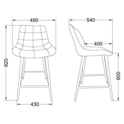 картинка Стул полубарный Linx, темно-серый, велюр