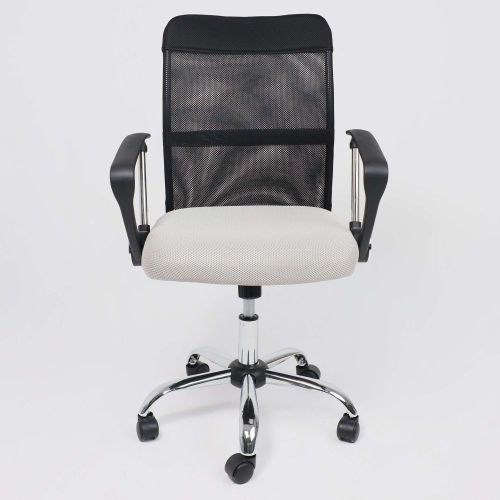 картинка Кресло поворотное ARIA, LIGHT, ECO/сетка, черный+сетка-серебро