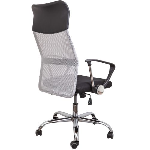 картинка Кресло поворотное Aria, серый + черный, сетка