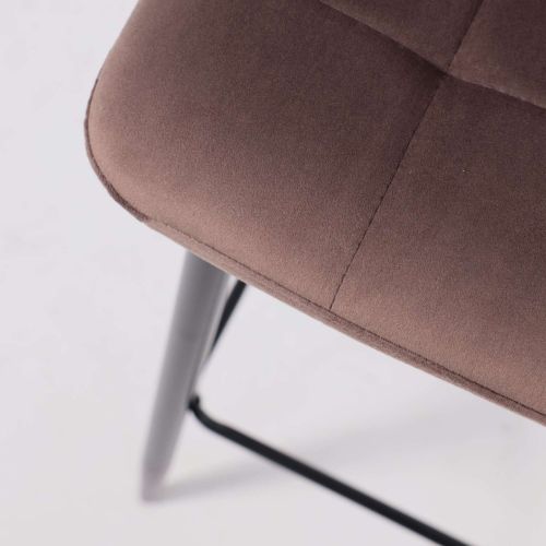картинка Стул барный Stella, коричневый, велюр