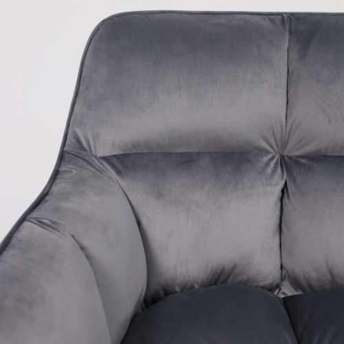 картинка Кресло VIRGINIA, поворотное, велюр, тем.-серый HCJ-40/черный