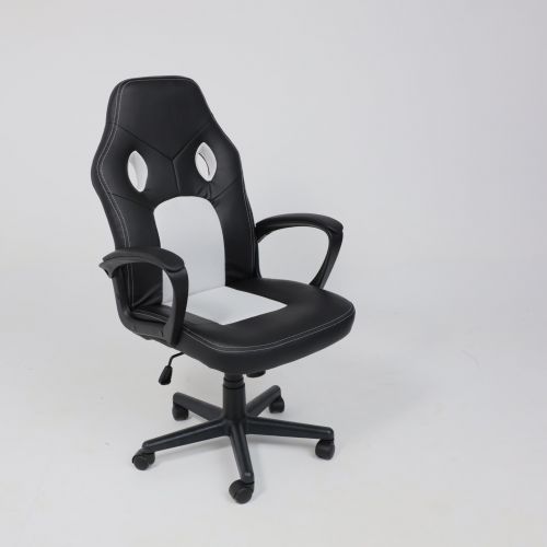 картинка Кресло поворотное Flaviy, черный/серый/белый, ткань