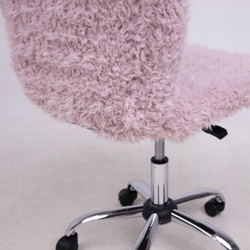картинка Кресло поворотное Fluffy, нежно-розовый, искусственный мех