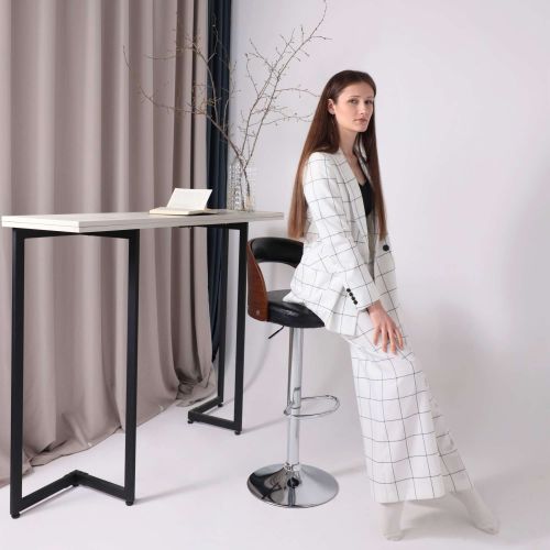 картинка Стул барный Bruno, чёрный, экокожа