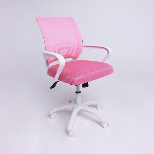 картинка Кресло поворотное RICCI NEW, WHITE (розовый)