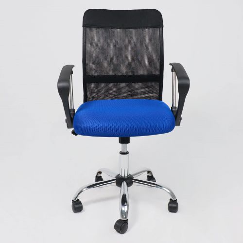 картинка Кресло поворотное ARIA, LIGHT, ECO/сетка, черный+сетка-синий