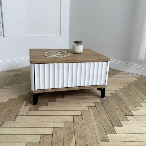 картинка Стол-консоль Royal-5001, белый + дуб сантана, мдф пленочный + лдсп