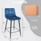 картинка Стул барный Mia, синий, велюр