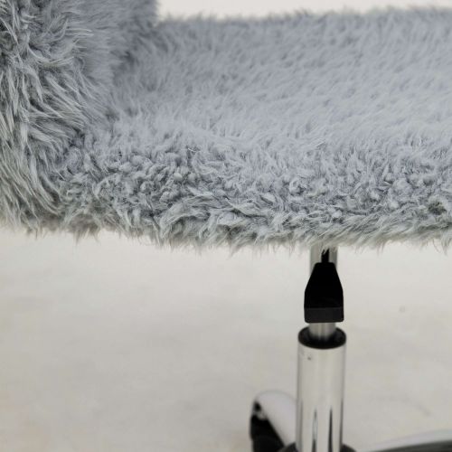 картинка Кресло поворотное Fluffy, серый, искусственный мех