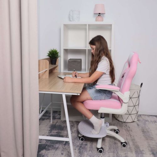 картинка Кресло поворотное ELEN, ткань, розовый