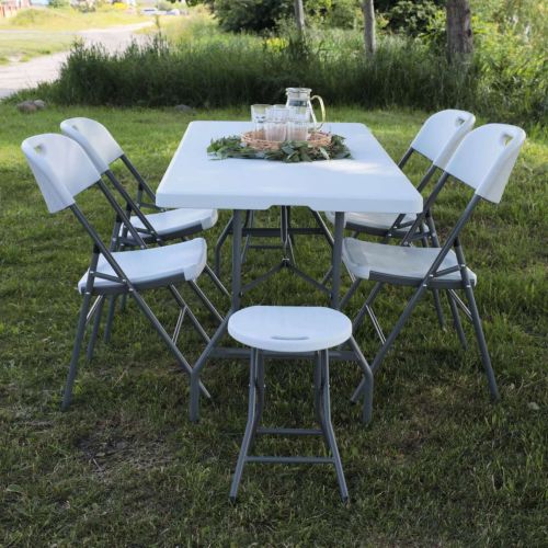 картинка Стол садовый складной, белый, hdpe-пластик, длина 180 см