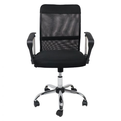 картинка Кресло поворотное ARIA, LIGHT, ECO/сетка, черный+сетка-чёрный