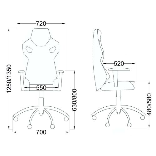 картинка Кресло поворотное Dynamit, черный, экокожа
