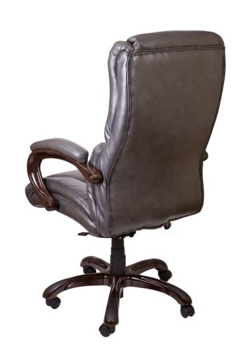 картинка Кресло поворотное Boss, серый, экокожа